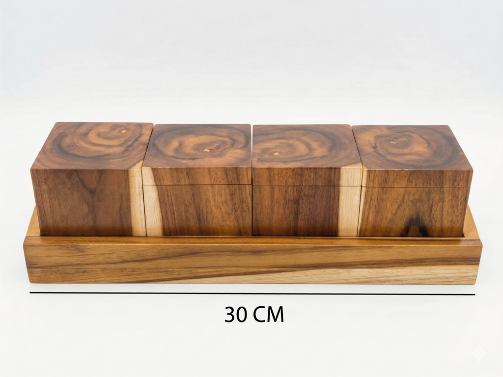 Especieros 4 piezas - Madera de Teca