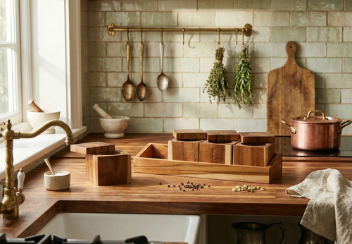 Especieros 4 piezas - Madera de Teca