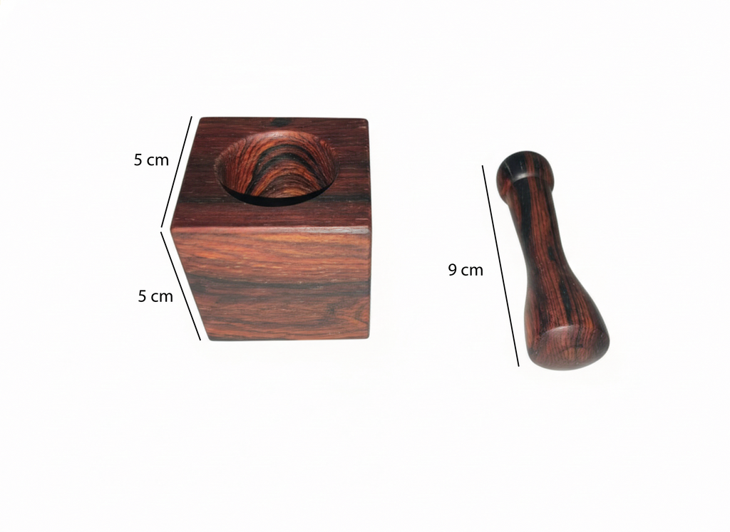 Mortero cuadrado de madera - Madera de Ebano