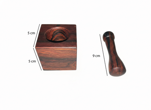 Mortero cuadrado de madera - Madera de Ebano