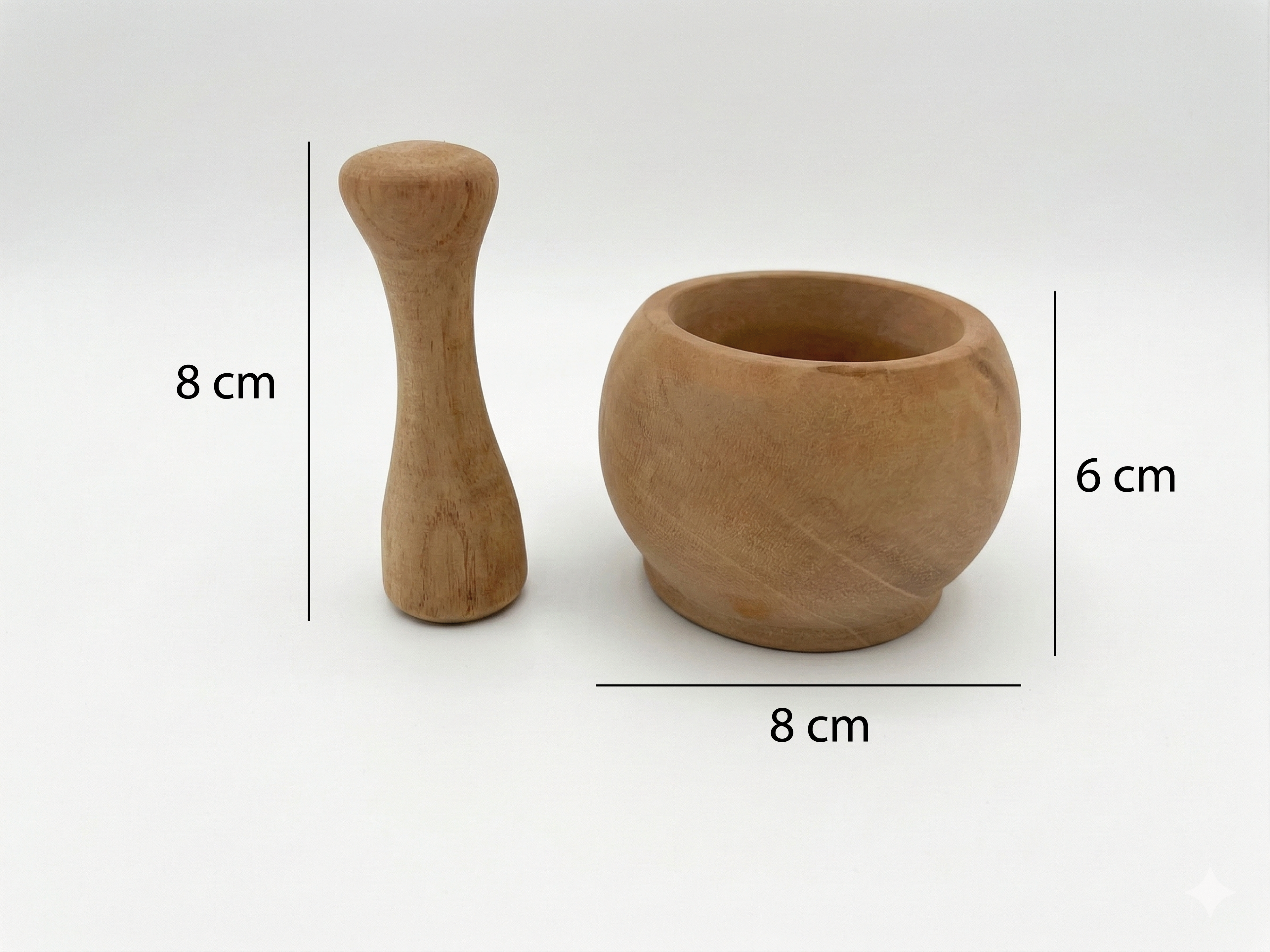 Mortero redondo - Madera de cedro